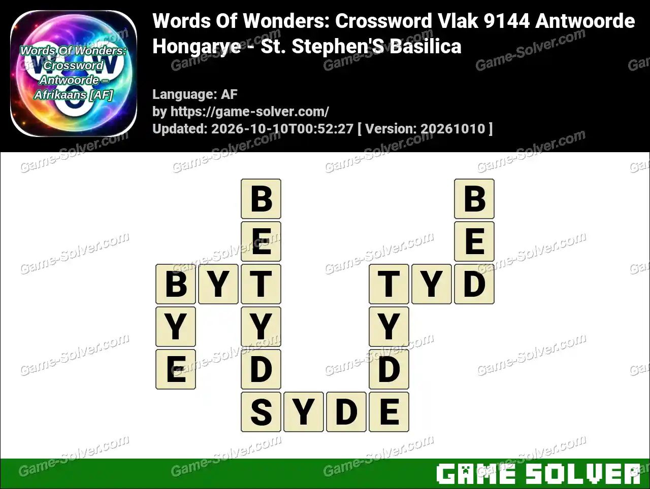 Words Of Wonders: Crossword Vlak 9144 Antwoorde – Hongarye – St. Stephen’S Basilica